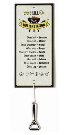 Artikelbild für Schild Wetterstation Grill+Flaschenöffner im Baltic Kölln Onlineshop