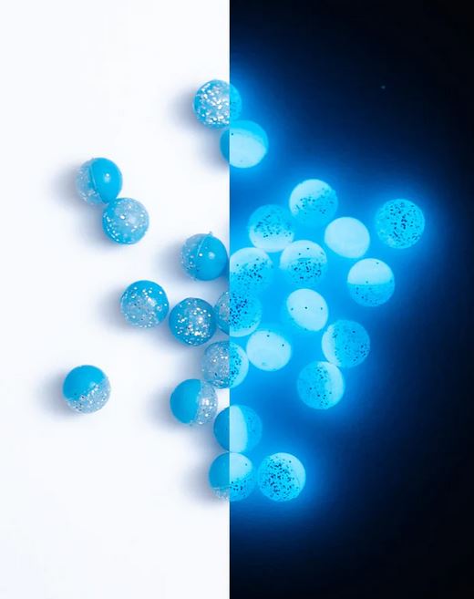 Artikelbild für HiVis Duo Round Soft Beads Glow Blue/Glitter  20*8 mm / 25*6 mm im Baltic Kölln Onlineshop