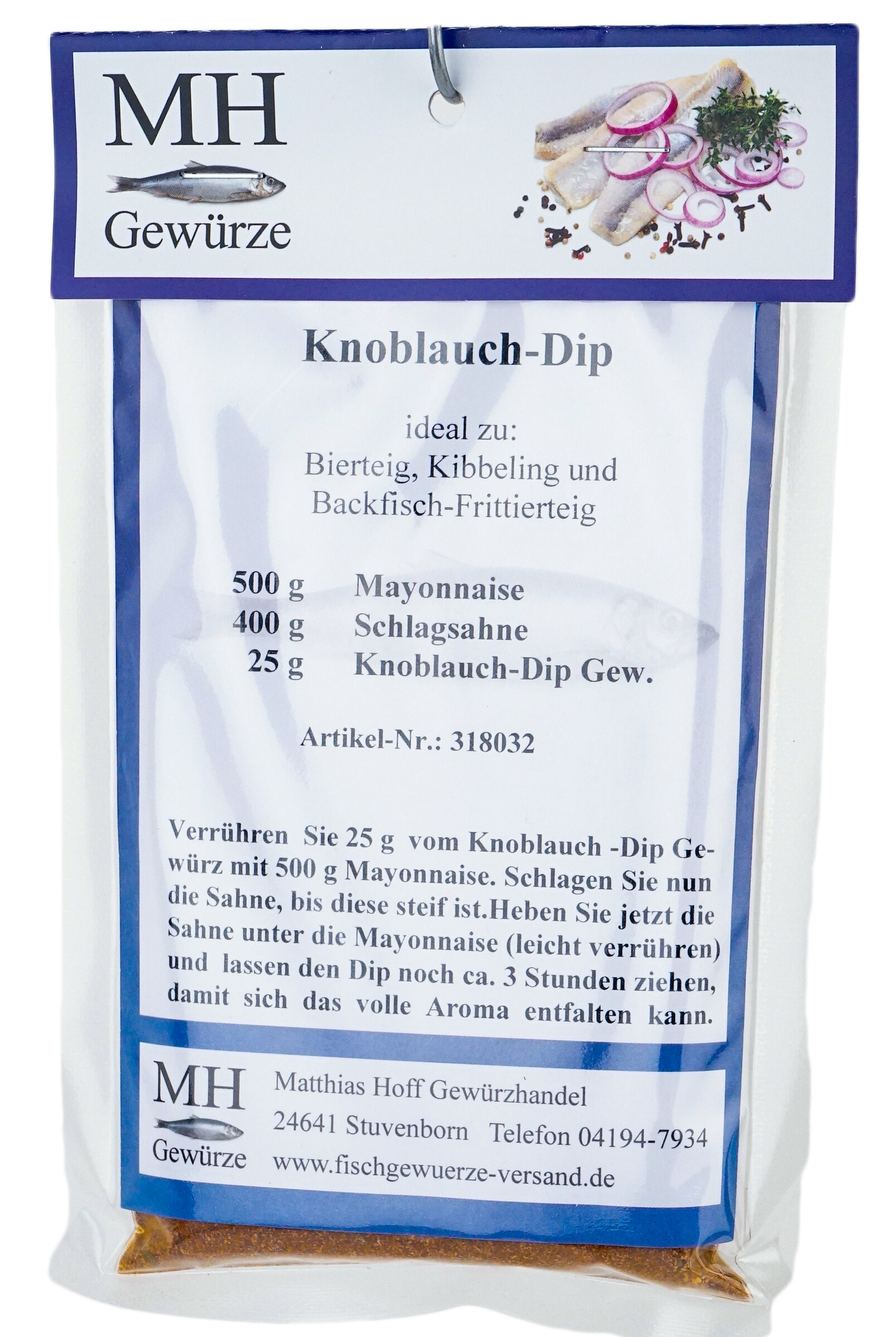 Artikelbild für Knoblauch Dip Gewürz 125 g im Baltic Kölln Onlineshop