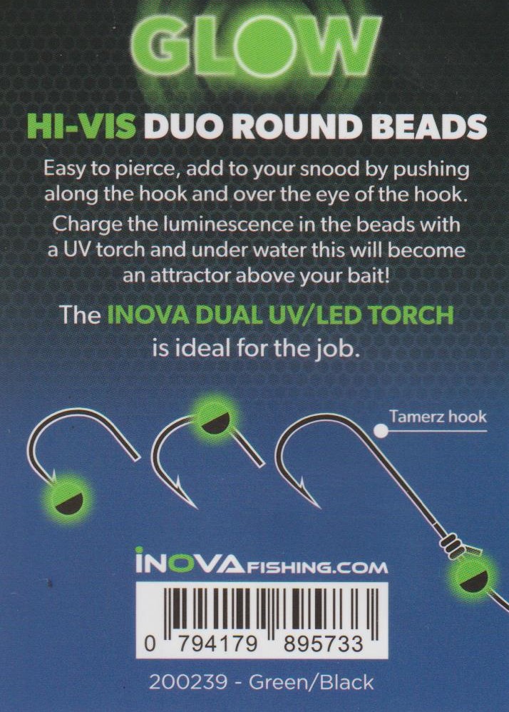 Artikelbild für HiVis Duo Round Soft Beads Glow Green/Black   20*8 mm / 25*6 mm im Baltic Kölln Onlineshop