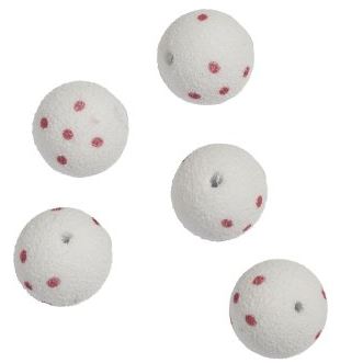 Artikelbild für Flatty Scratcher EVA Beads fluo weiss/rote Punkte 13mm im Baltic Kölln Onlineshop