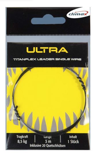 Artikelbild für Climax UltraTitanflex Leader Single Wire 3m mit Klemmhülsen im Baltic Kölln Onlineshop