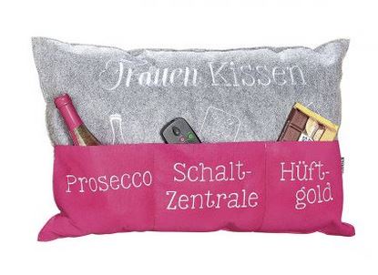 Artikelbild für Frauenkissen Filz hellgrau/magenta bestickt im Baltic Kölln Onlineshop