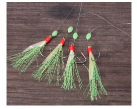 Artikelbild für Heringsvorfach Fischhaut grün Glitter mit Circle Hook 4 Haken im Baltic Kölln Onlineshop