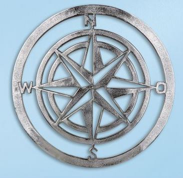 Artikelbild für Alu Windrose  Tiefe 1 cm, Durchmesser 50 cm im Baltic Kölln Onlineshop