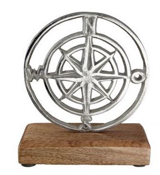 Artikelbild für Alu Windtose auf Base silber im Baltic Kölln Onlineshop