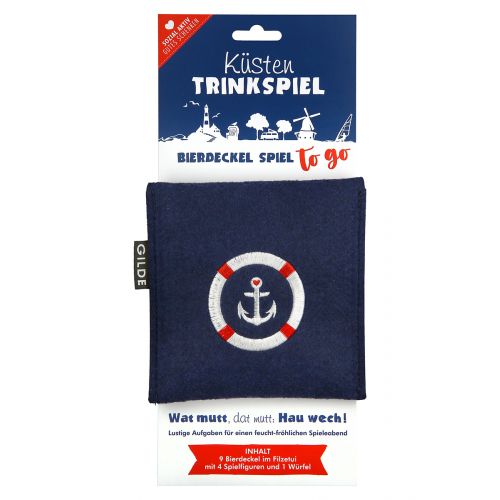 Artikelbild für Filz Trinkspiel Küste Bierdeckel, Spielfigur, Würfel im Baltic Kölln Onlineshop