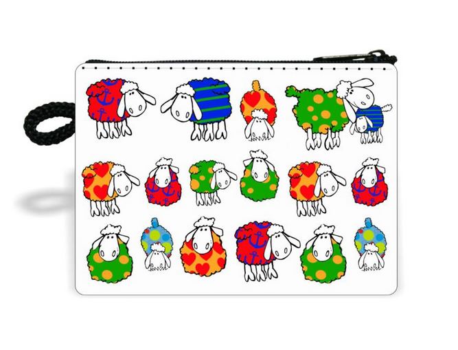 Artikelbild für Täschchen bunte Schafe klein 8x11 im Baltic Kölln Onlineshop